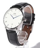 Daniel Wellington Dapper Reading Quartz White Dial Black Leather Strap Watch For Women - DW00100117 Authentic Buy Shop Now