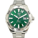 Tag Heuer Aquaracer Calibre 5 Automatic Green Dial Silver Steel Strap Watch for Men - WAY2015.BA0927 Authentic Buy Shop Now