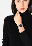 Emporio Armani Gianni T Bar Dark Blue Dial Silver Stainless Steel Watch For Women - AR11091 Authentic Buy Shop Now