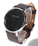 Coach Charles Black Dial Brown Leather Strap Watch for Women - 14602156 Authentic Buy Shop Now