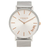 Coach Perry White Dial Silver Mesh Bracelet Watch for Women - 14503124 Authentic Buy Shop Now