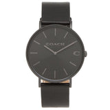 Coach Charles Black Dial Black Leather Strap Watch for Men - 14602434 Authentic Buy Shop Now