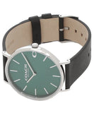 Coach Charles Green Dial Black Leather Strap Watch for Men - 14602436 Authentic Buy Shop Now