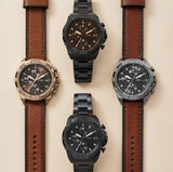 Fossil Bronson Chronograph Grey Dial Brown Leather Strap Watch for Men - FS5855 Authentic Buy Shop Now
