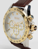 Hugo Boss Ikon White Dial Brown Leather Strap Watch for Men - 1513174 Authentic Buy Shop Now