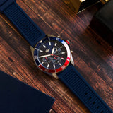 Lacoste Tiebreaker Chronograph Blue Dial Blue Silicon Strap Watch for Men - 2011154 Authentic Buy Shop Now