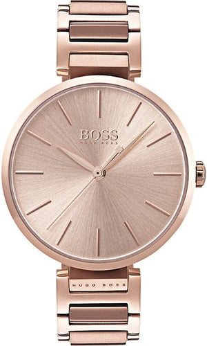 Hugo Boss Allusion Rose Gold Dial Rose Gold Steel Strap Watch For Women - 1502418 Authentic Buy Shop Now