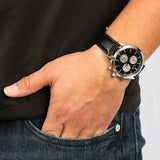 Hugo Boss Companion Black Dial Black Leather Strap Watch for Men - 1513543 Authentic Buy Shop Now
