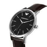 Emporio Armani Renato Quartz Black Dial Brown Leather Strap Watch For Men - AR11187 Authentic Buy Shop Now