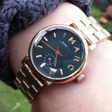 Marc Jacobs Baker Green Dial Gold Steel Strap Watch for Women - MBM3245 Authentic Buy Shop Now