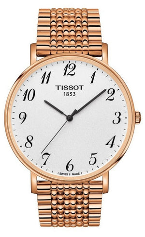 Tissot T Classic Everytime White Dial Rose Gold Mesh Bracelet Watch for Men - T109.610.33.032.00 Authentic Buy Shop Now