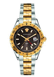 Versace Hellenyium GMT Black Dial Two Tone Steel Strap Watch for Men - V11040015 Authentic Buy Shop Now