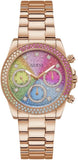 Guess Confetti Multifunction Multicolor Dial Rose Gold Steel Strap Watch For Women - GW0483L3 Authentic Buy Shop Now