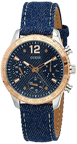 Guess Marina Chronograph Blue Dial Blue Denim Strap Watch For Women - W1057L1 Authentic Buy Shop Now