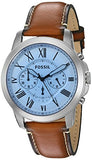 Fossil Grant Chronograph Blue Dial Brown Leather Strap Watch for Men - FS5184 Authentic Buy Shop Now