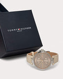 Tommy Hilfiger Angela Silver Dial Cream Leather Strap Watch for Women - 1782123 Authentic Buy Shop Now