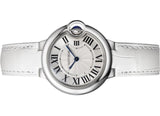 Cartier Ballon Bleu De Cartier Silver Dial White Leather Strap Watch for Women - W6920086 Authentic Buy Shop Now