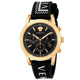 Versace Sports Tech Chronograph Black Dial Black Rubber Strap Watch for Men - VELT00119 Authentic Buy Shop Now
