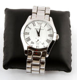 Emporio Armani Classic Quartz Silver Dial Silver Steel Strap Watch For Men - AR0647 Authentic Buy Shop Now