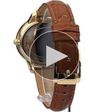 Michael Kors Whitley Quartz Gold Dial Brown Leather Strap Watch For Women - MK2428 Authentic Buy Shop Now