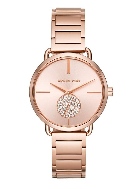 Michael Kors Portia Rose Gold Dial Rose Gold Steel Strap Watch for Women - MK3640 Authentic Buy Shop Now