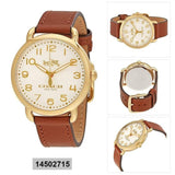 Coach Delancey White Dial Brown Leather Strap Watch for Women - 14502715 Authentic Buy Shop Now