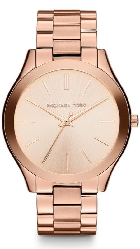 Michael Kors Slim Runway Rose Gold Dial Rose Gold Steel Strap Watch for Women - MK3197 Authentic Buy Shop Now