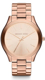 Michael Kors Slim Runway Rose Gold Dial Rose Gold Steel Strap Watch for Women - MK3197 Authentic Buy Shop Now