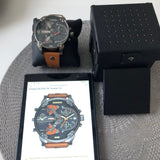 Diesel Mr Daddy 2.0 Chronograph Black Dial Brown Leather Strap Watch For Men - DZ7332 Authentic Buy Shop Now