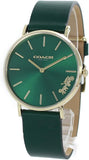 Coach Perry Green Dial Green Leather Strap Watch for Women - 14503383-C Authentic Buy Shop Now