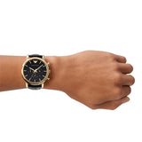 Emporio Armani Luigi Chronograph Black Dial Black Leather Watch For Men - AR1917 Authentic Buy Shop Now