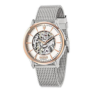 Maserati Epoca Automatic White Dial Silver Mesh Bracelet Watch For Men - R8823118001 Authentic Buy Shop Now