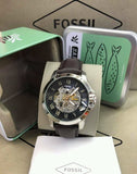 Fossil Grant Automatic Skeleton Black Dial Brown Leather Strap Watch for Men - ME3100 Authentic Buy Shop Now