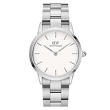 Daniel Wellington Iconic Link White Dial Silver Steel Strap Watch for Women - DW00100203 Authentic Buy Shop Now
