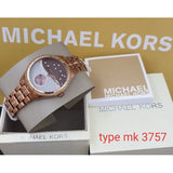 Michael Kors Lauryn Rose Gold Dial Brown Steel Strap Watch for Women - MK3757 Authentic Buy Shop Now