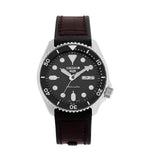 Seiko 5 Sports SKX Automatic Black Dial Black Leather Strap Watch for Men - SRPD55K2 Authentic Buy Shop Now