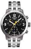 Tissot PRC 200 Chronograph Black Dial Silver Steel Strap Watch For Men - T055.417.11.057.00 Authentic Buy Shop Now