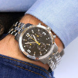 Tissot PRC 200 Chronograph Black Dial Silver Steel Strap Watch For Men - T055.417.11.057.00 Authentic Buy Shop Now