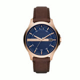 Armani Exchange Hampton Chronograph Blue Dial Brown Leather Strap Watch For Men - AX2172 Authentic Buy Shop Now