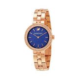 Swarovski Daytime Glittering Blue Dial Rose Gold Steel Strap Watch for Women - 5182277 Authentic Buy Shop Now