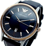 Emporio Armani Renato Analog Blue Dial Blue Leather Strap Watch For Men - AR11188 Authentic Buy Shop Now