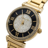 Michael Kors Catlin Black Dial Gold Steel Strap Watch for Women - MK3338 Authentic Buy Shop Now