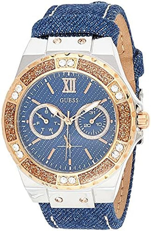 Guess Limelight Quartz Analog Blue Dial Blue Denim Strap Watch For Women - W0775l10 Authentic Buy Shop Now