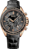Hugo Boss Driver Black Dial Black Leather Strap Watch for Men - 1513092 Authentic Buy Shop Now