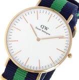 Daniel Wellington Classic Warwick White Dial Two Tone Nylon Strap Watch for Men - DW00100005 Authentic Buy Shop Now