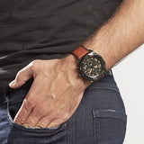 Fossil Bronson Black Dial Brown Leather Strap Watch for Men - FS5714 Authentic Buy Shop Now