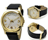 Marc Jacobs Baby Dave Gold Dial Black Leather Strap Watch for Women - MBM1264 Authentic Buy Shop Now