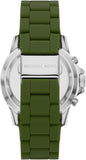 Michael Kors Everest Chronograph Black Dial Green Silicone Strap Watch For Men - MK8981 Authentic Buy Shop Now