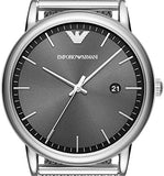 Emporio Armani Luigi Quartz Grey Dial Silver Mesh Bracelet Watch For Men - AR11069 Authentic Buy Shop Now
