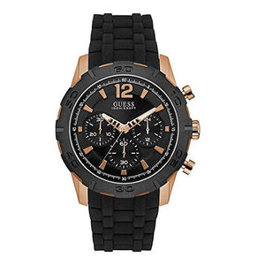 Guess Caliber Chronograph Black Dial Black Rubber Strap Watch for Men - W0864G2 Authentic Buy Shop Now